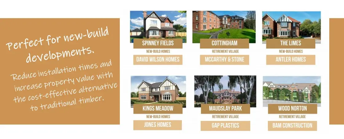 Replica wood tudor boards are ideal for new house builders